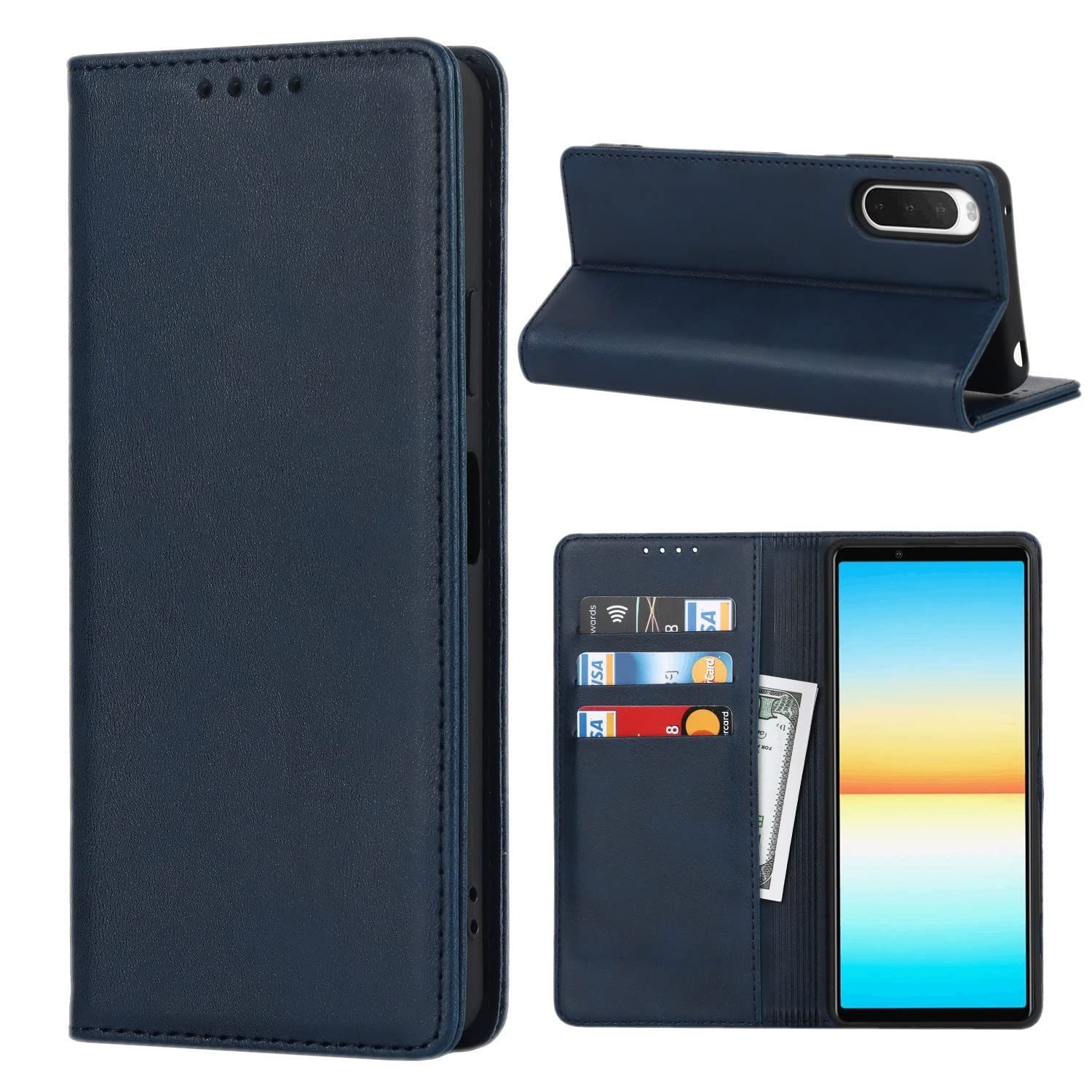 【在庫処分】+ TPUケース 合成皮革 内蔵マグネット レトロ Xperia Xperia 10 4代 10 so52c 10 財布型カバー Xperia カードポケット 携帯カバー 収納ポケット SOG07 横置きスタンド機能 SO-52C スマホケース I