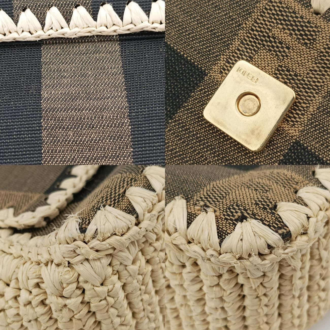 フェンディFendiマンマバケットベージュ×マルチ