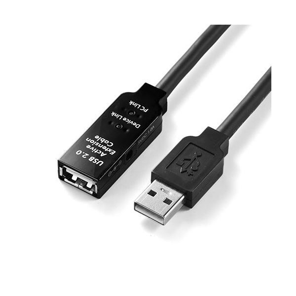 P４倍 7/11は楽天勝利でさらにPアップ】 サンワダイレクトUSB2.0延長ケーブル 40m ブラック 500-USB007-40 1本