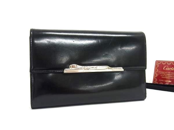 【箱付き】カルティエ　パンテール　黒色ブラック　長財布　 三つ折り財布 Cartier - 【箱】Cartier カルティエ パンテール 三つ折り長財布
