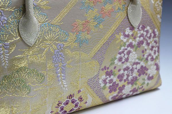 新品未使用品　京都 西陣織正絹帯地使用　利休バッグお茶席　250310 ○特別セール○ お洒落！！ 京都 西陣織 正絹帯地 使用 利休