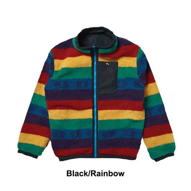 新品‼️AIRBLASTER リバーシブルジャケット Lサイズ レインボー 種類9：Black/Rainbow/L エアブラスター 23-24 リバーシブル フリース