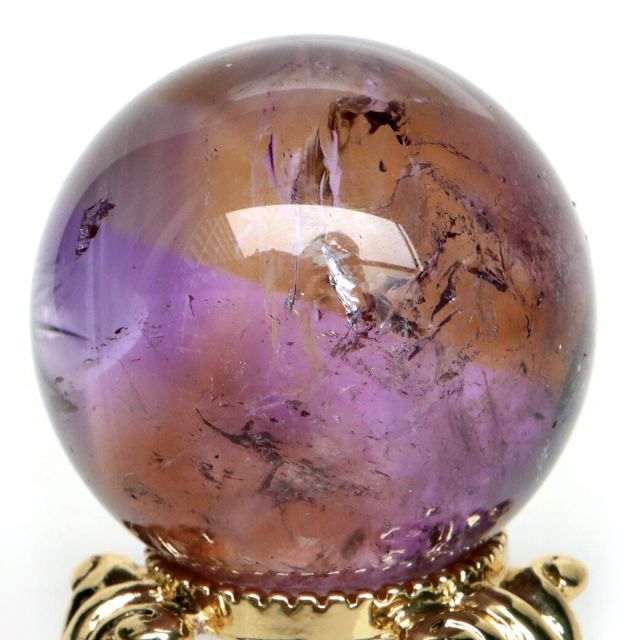 アメトリン スフィア 丸玉 虹入り クリスタルガラス台座付き アメトリン スフィア 丸玉 虹入り クリスタルガラス台座付き 【公式通販】