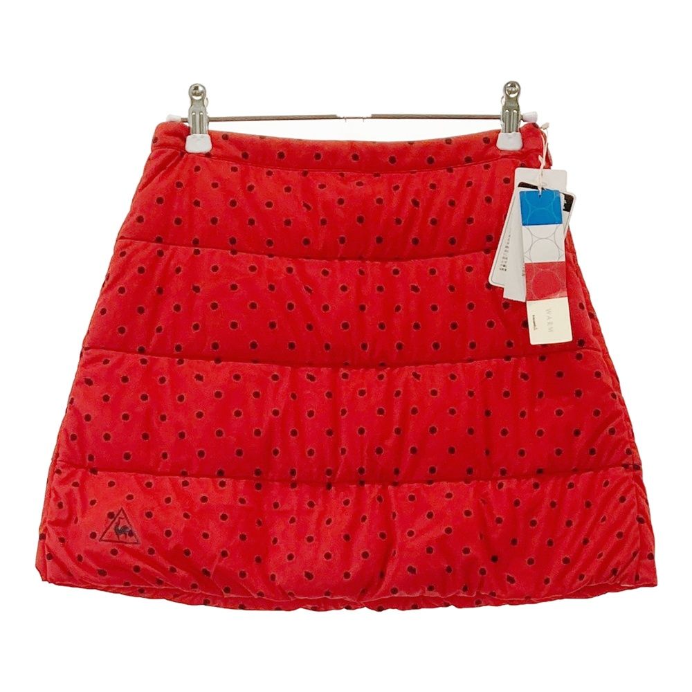 新品　定価15,400円　ルコック ゴルフ　Lサイズ　ダウンスカート  赤 サイズ：7 LE COQ GOLF ルコックゴルフ ダウンスカート ドット柄