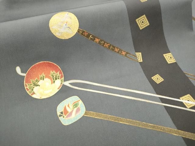 平和屋着物●塩瀬　九寸名古屋帯　簪　花鳥文　金彩　正絹　逸品　CAAV7132hy 平和屋着物○塩瀬 九寸名古屋帯 簪 花鳥文 金彩 正絹 逸品 CAAV7132hy