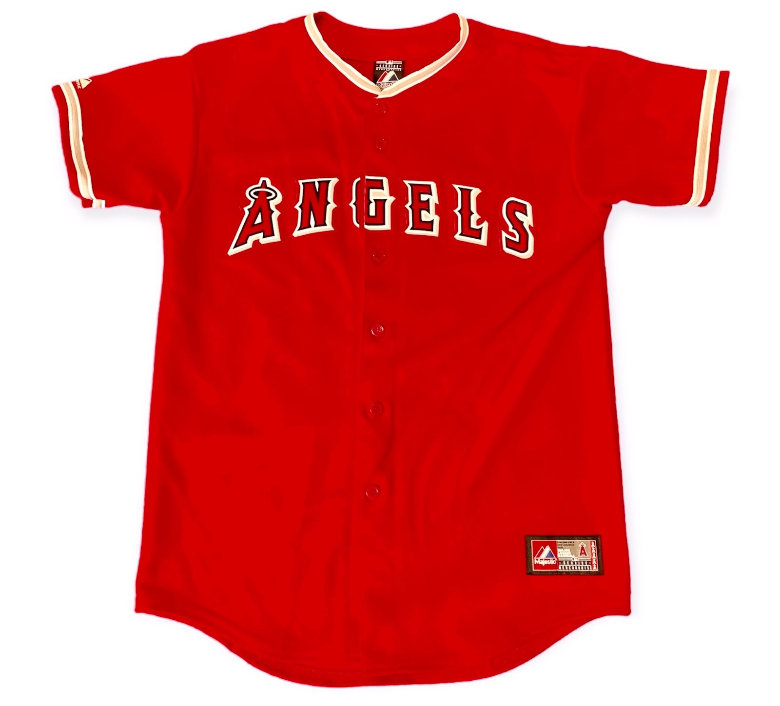 ANGELS ユニフォーム 赤 27 TROUT MIKE TROUT LA Angels #27 Majestic Red Cool Base Authentic Sz