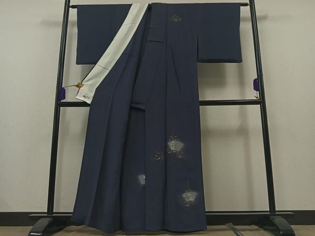 平和屋着物▽訪問着 単衣 手描き 南天文 正絹 逸品 BAAT1134hv