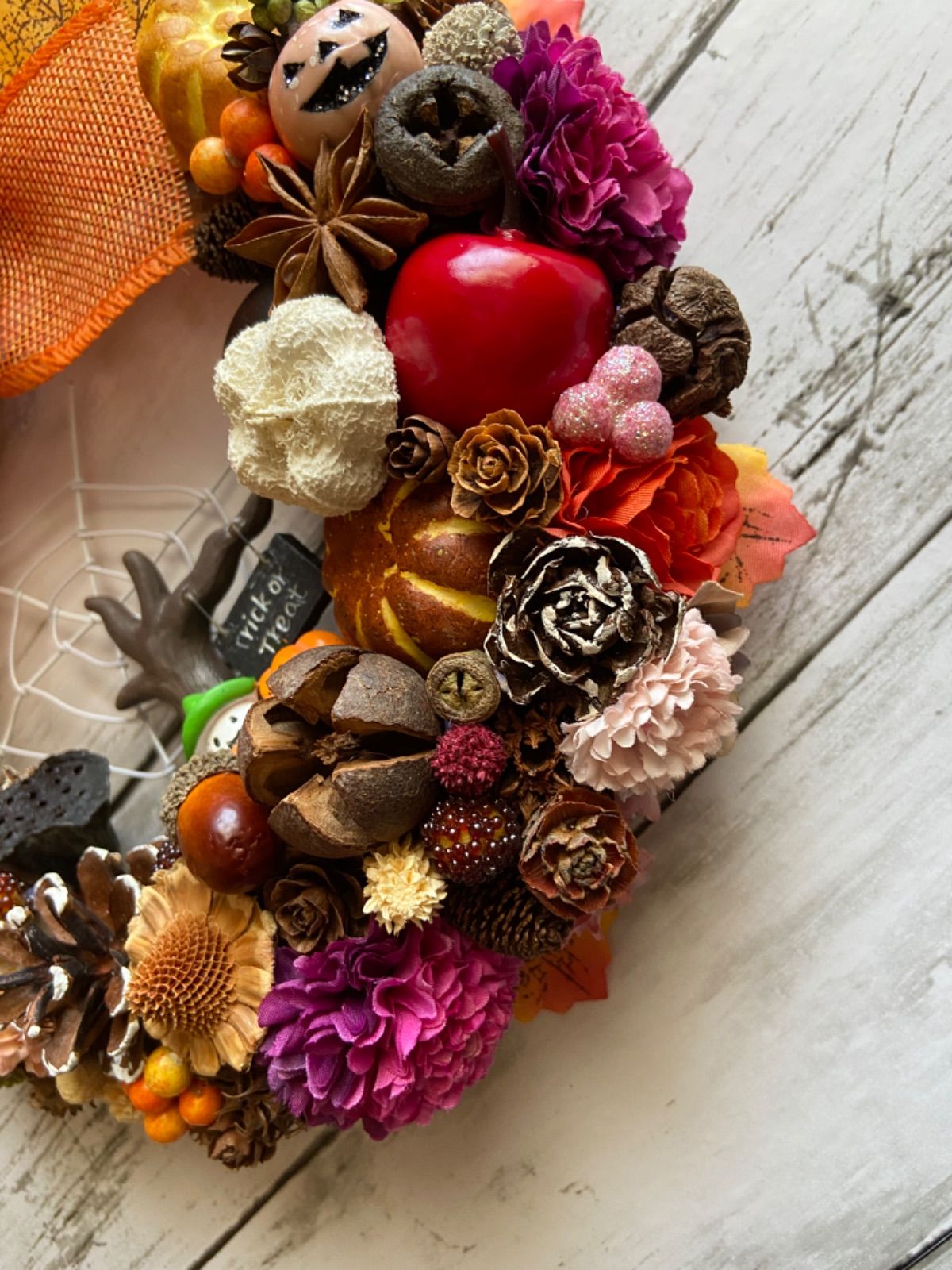4-280ハロウィンリース フラワーリース ハロウィンアレンジ