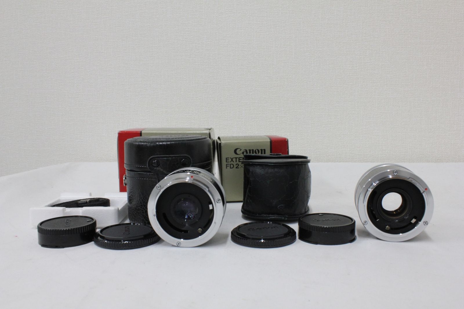 返品保証 2点まとめ 元 き キャノン Canon EXTENDER FD 2x-A 2x-B 前後キャップ ケース 説明書付き エクステンダー e2954