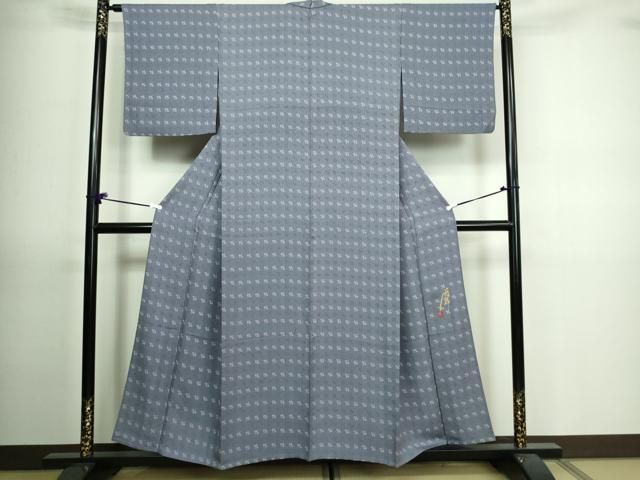 平和屋着物▽ファッションデザイナー　コシノアヤコ 　小紋　単衣　草花文　正絹　逸品　DAAV9712sf 平和屋着物▽ファッションデザイナー コシノアヤコ 小紋 単衣 草花文
