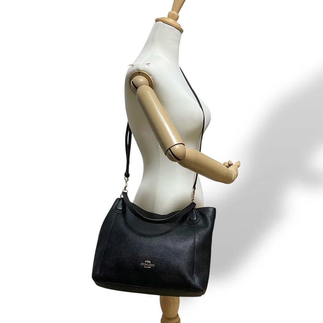 美品 4884 COACH コーチ 2way トートバッグ レザー ブラック - メルカリ