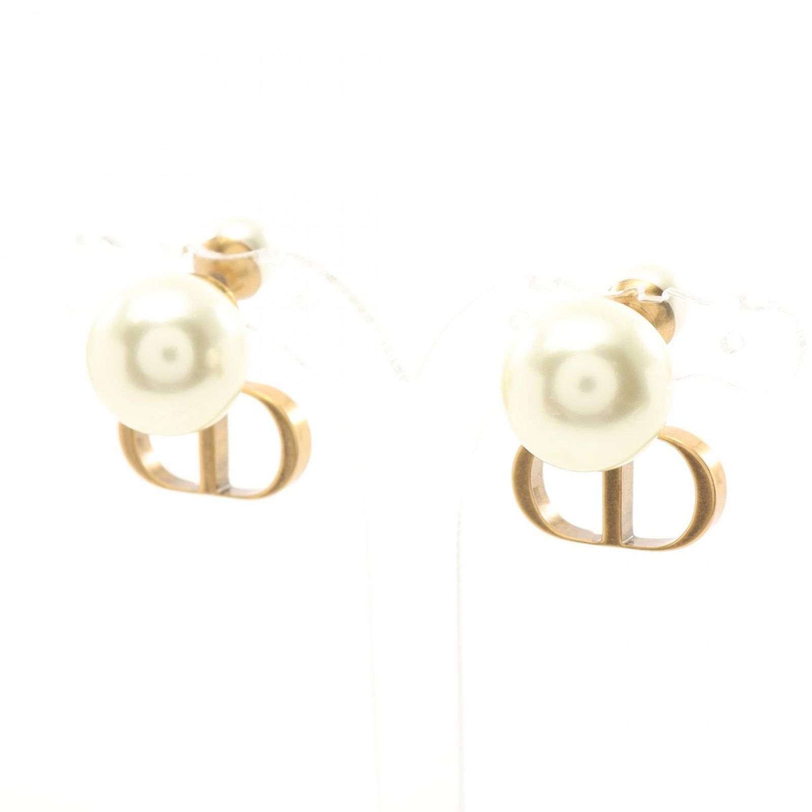 ディオール Dior ピアス CDロゴ ゴールド/パールホワイト GP（ゴールド