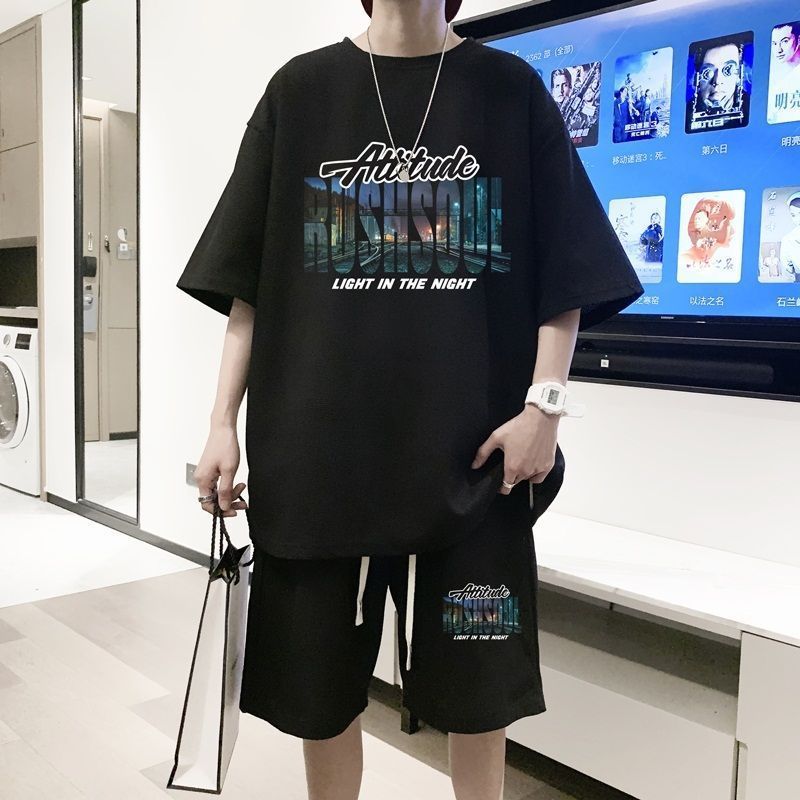 新品 上下セット メンズ 半袖 アメカジ ロゴお 夏 Tシャツ
