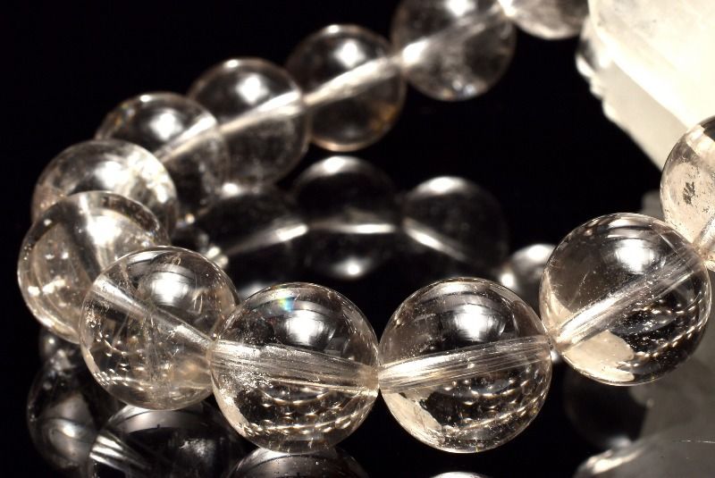 １点物 コロンビア産 スモーキーレムリアンシードクリスタル 12mm ブレスレット パワーストーン 天然石 _MA7845