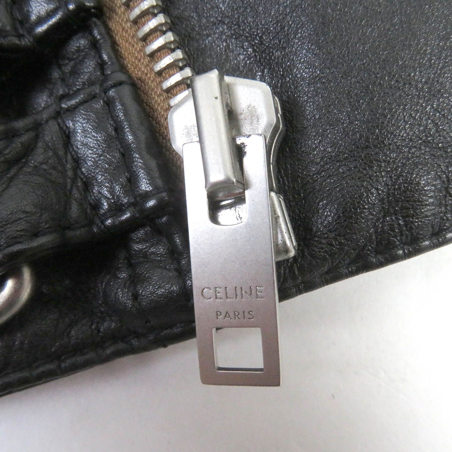 【新品未使用】　 86万　CELINE ダブルライダースレザージャケット 20AW Celine ダブルレザーライダース 46 カフェレーサー
