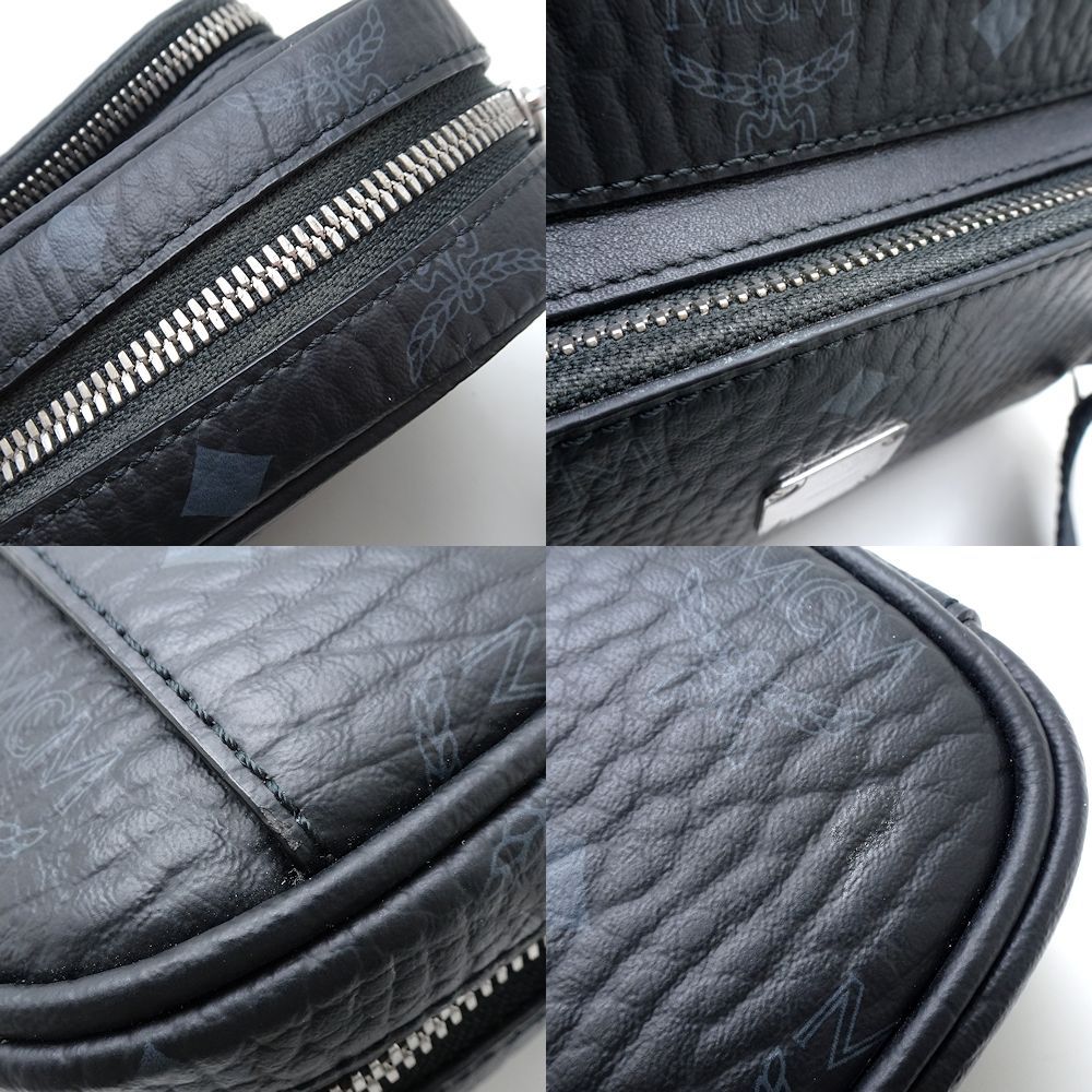 MCM モノグラム レザーボディバッグ ウエストバッグ MCM □極美品