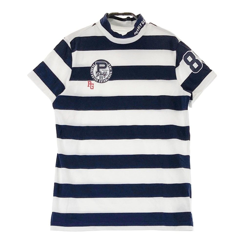 サイズ：1 PEARLY GATES パーリーゲイツ ロゴプリント ハイネック 半袖