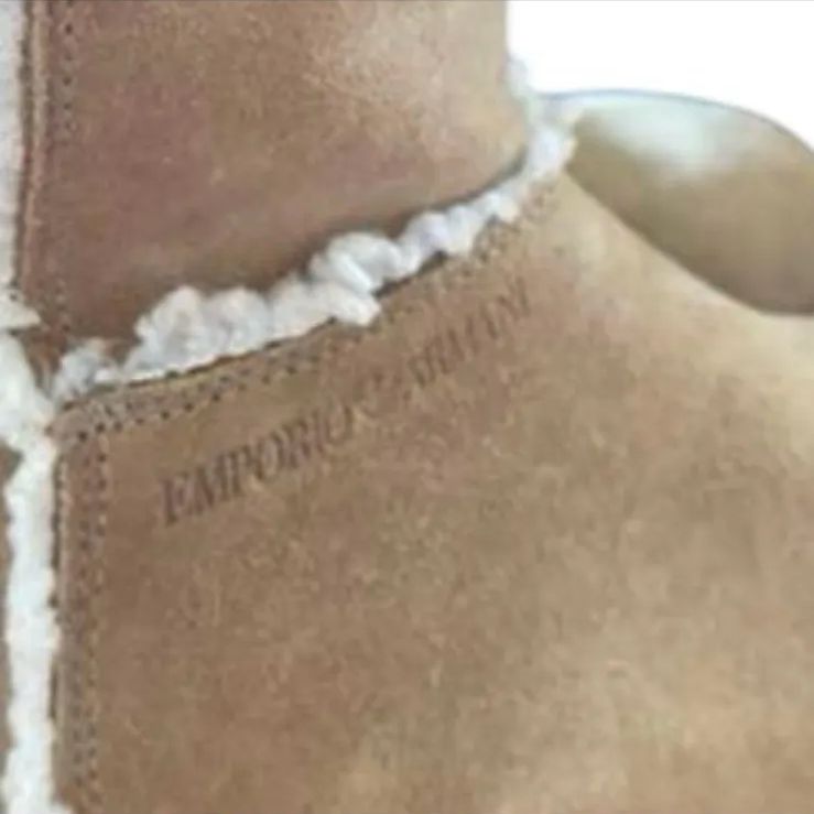  EMPOLIO ARMANI エンポリオ アルマーニ ロングムートンブーツ フラットソール 37-23.5 cm ベージュ ムートンブーツ ブーツ