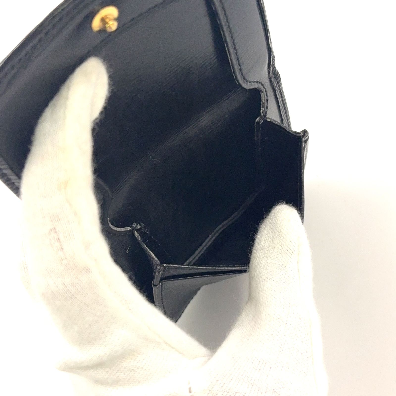 LOUIS VUITTON キュベット スプール エピ レザー ブラック 財布