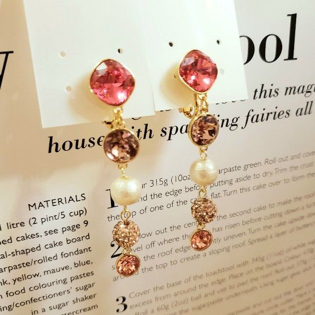 NO7 ピンクとパールのシンプルフラワーリース゜.* NO7 ピンクと