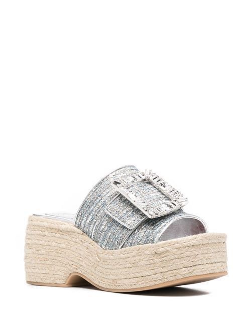 ロジェ・ヴィヴィエ ストラスバックルウェッジサンダル 送料無料 国内