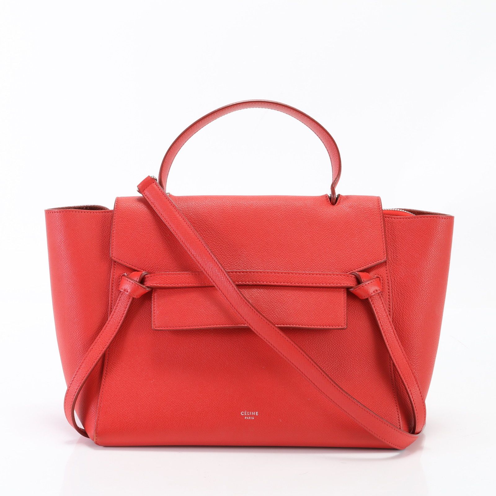 セリーヌ レザー ベルトバッグ ミニ 2WAY ハンド ショルダーバッグ 赤