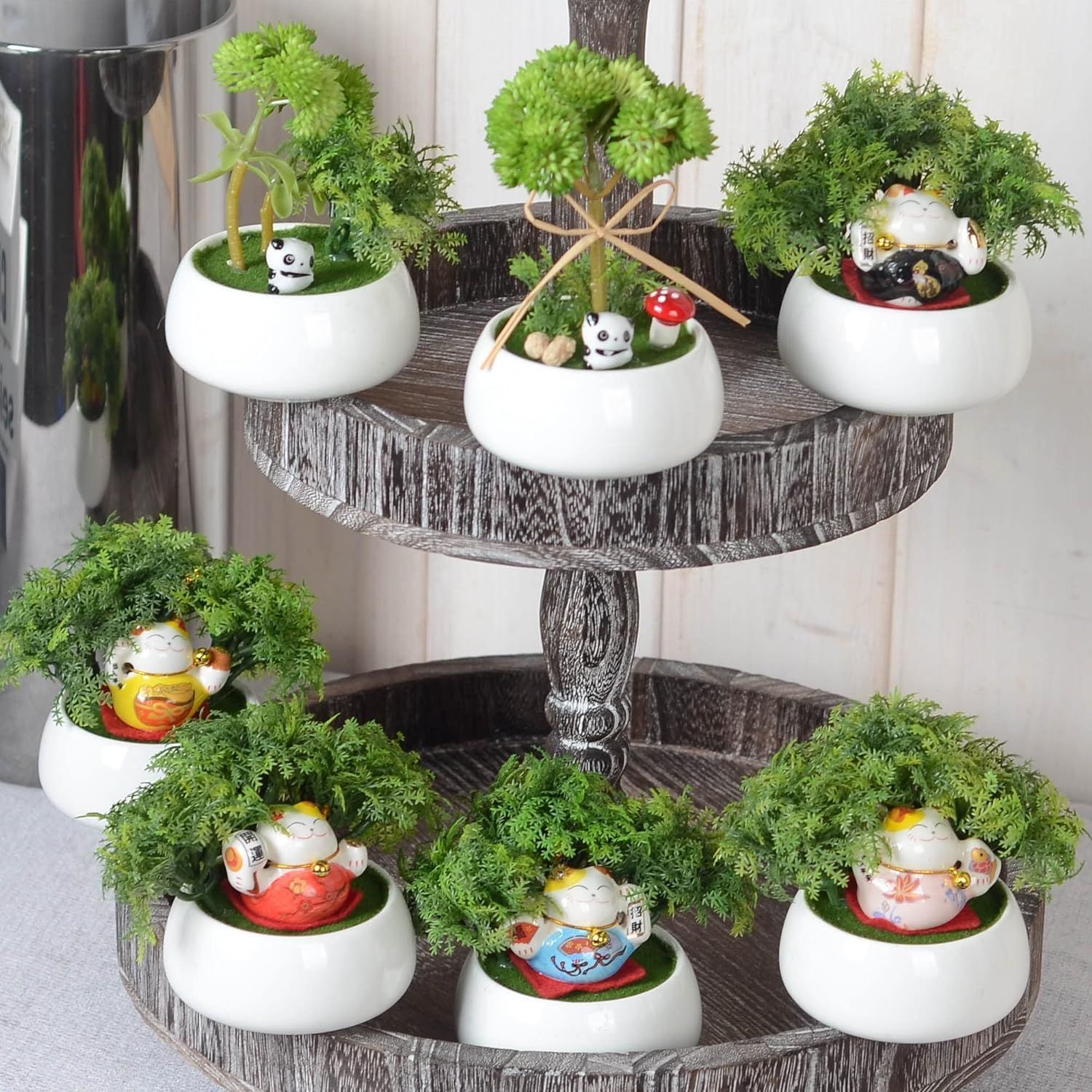 ⭐️ミニ人工観葉植物 フェイクグリーン 光触媒 パンダ 卓上