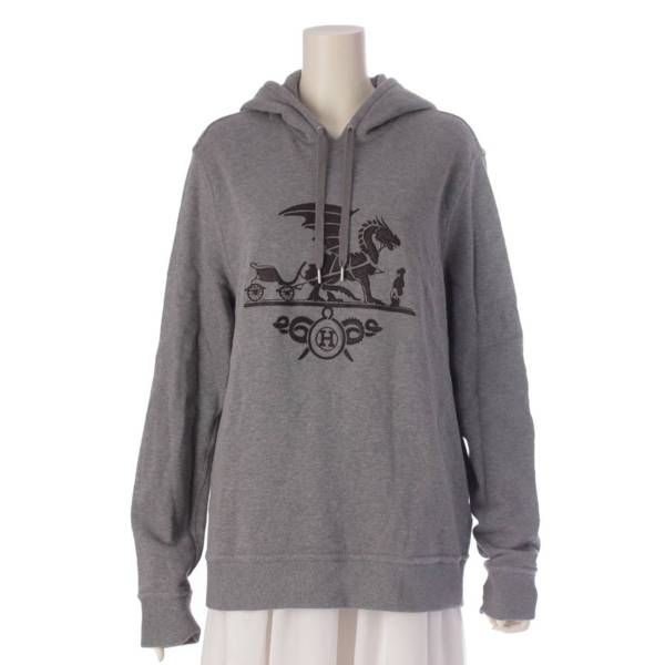 エルメス 19AW エクスリブリス ドラゴン スウェット パーカー グレー L エルメス 19AW エクスリブリス ドラゴン スウェット パーカー