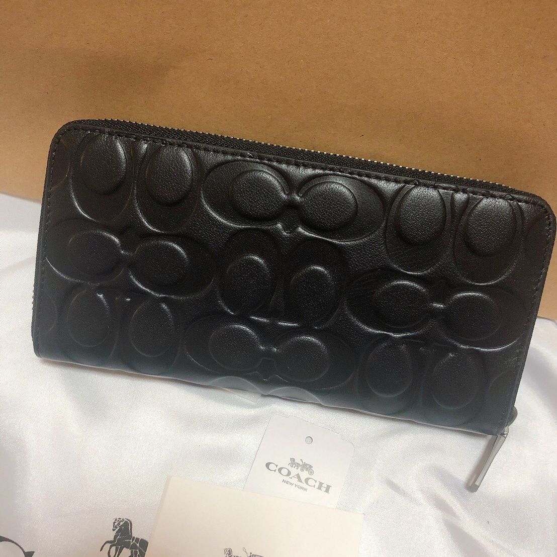 在庫復活】COACH メンズ シグネチャー エンボスドレザー