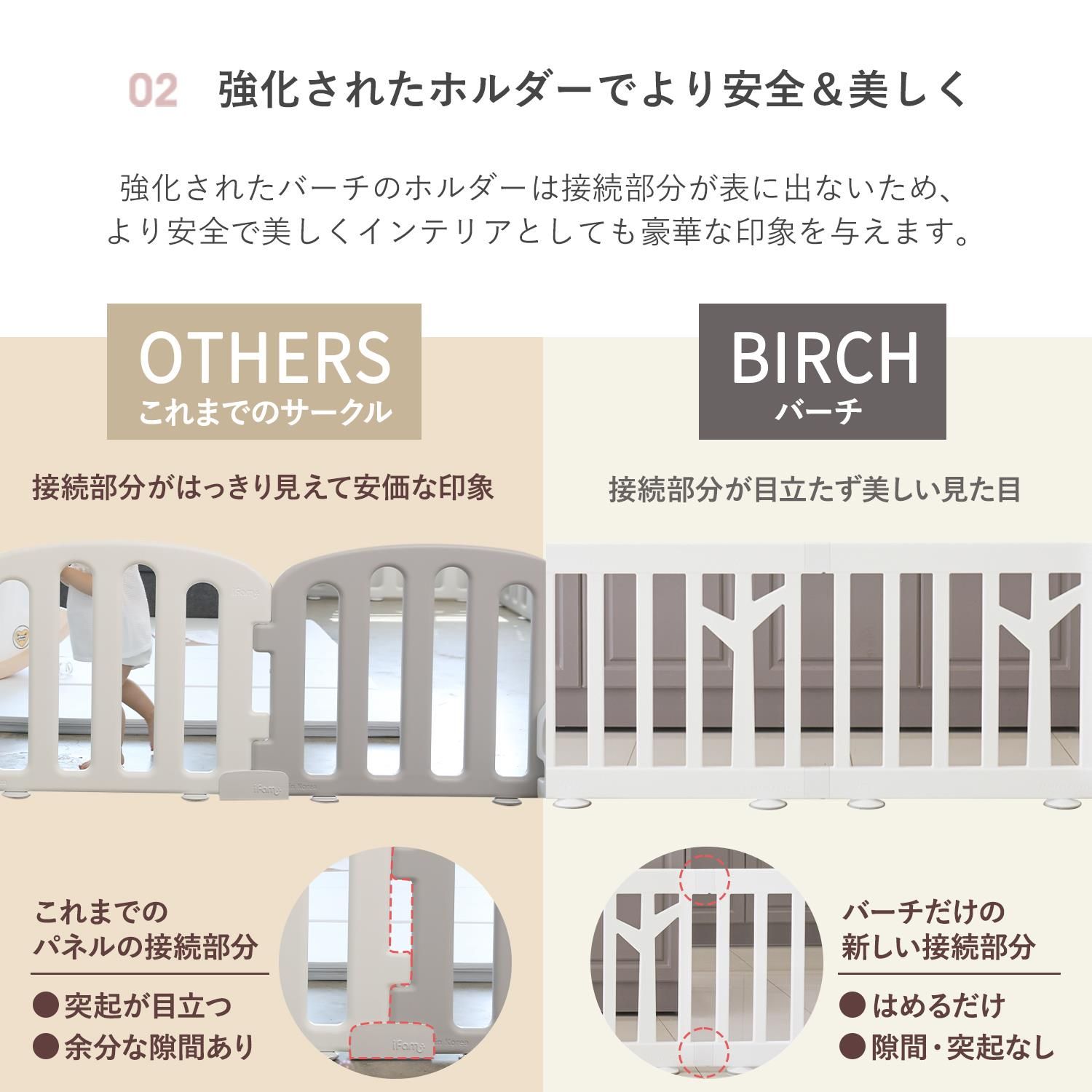 ベビーサークルマットセット折りたたみマット付き140×211.5cmプレイヤードベビーゲートベビールームドアつき10枚セットプラスチックプレイマットおしゃれ大きい折り畳み安全BIRCHバーチマットset-if112zem80