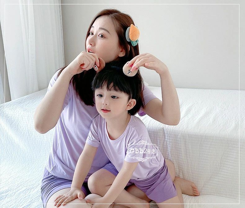 キッズ パジャマ 半袖 夏 女の子 男の子 親子 お揃い 子供パジャマ ベビー モダール トップス+ズボン ルームウェア 部屋着 男女兼用 セット