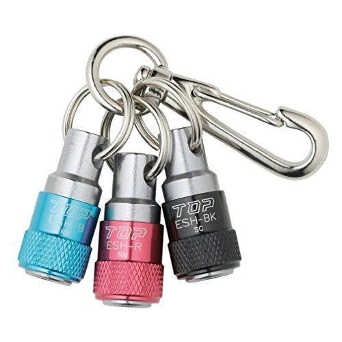 08:ブルー，レッド，ブラック， トップ工業 (TOP) ソケットホルダー3色セット 工具 携帯用 軽量 ナスカン付 ビットホルダー ESH-BRBKN