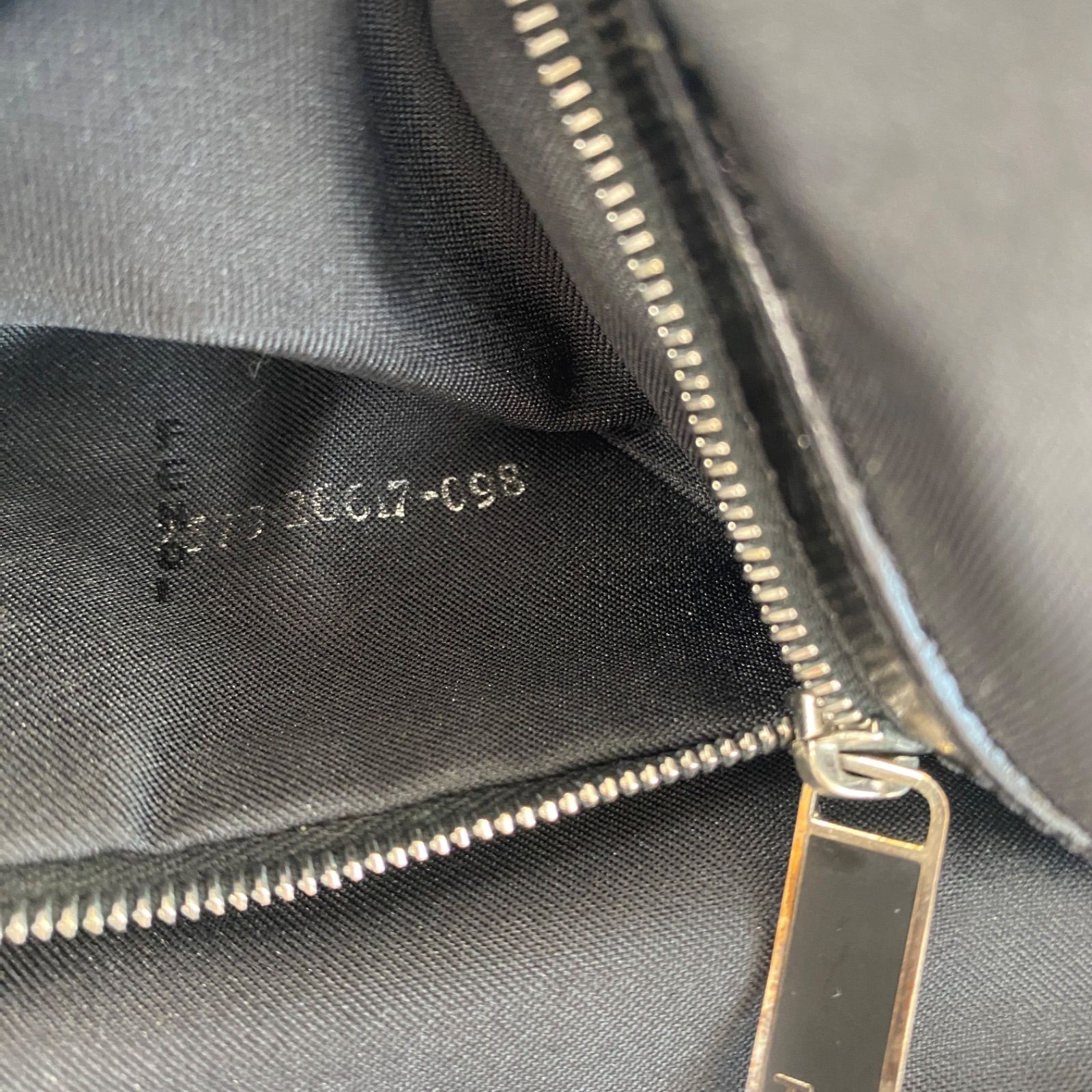 FENDI アクセサリーポーチ ミニ ズッカ柄 キャンバス レザー 黒