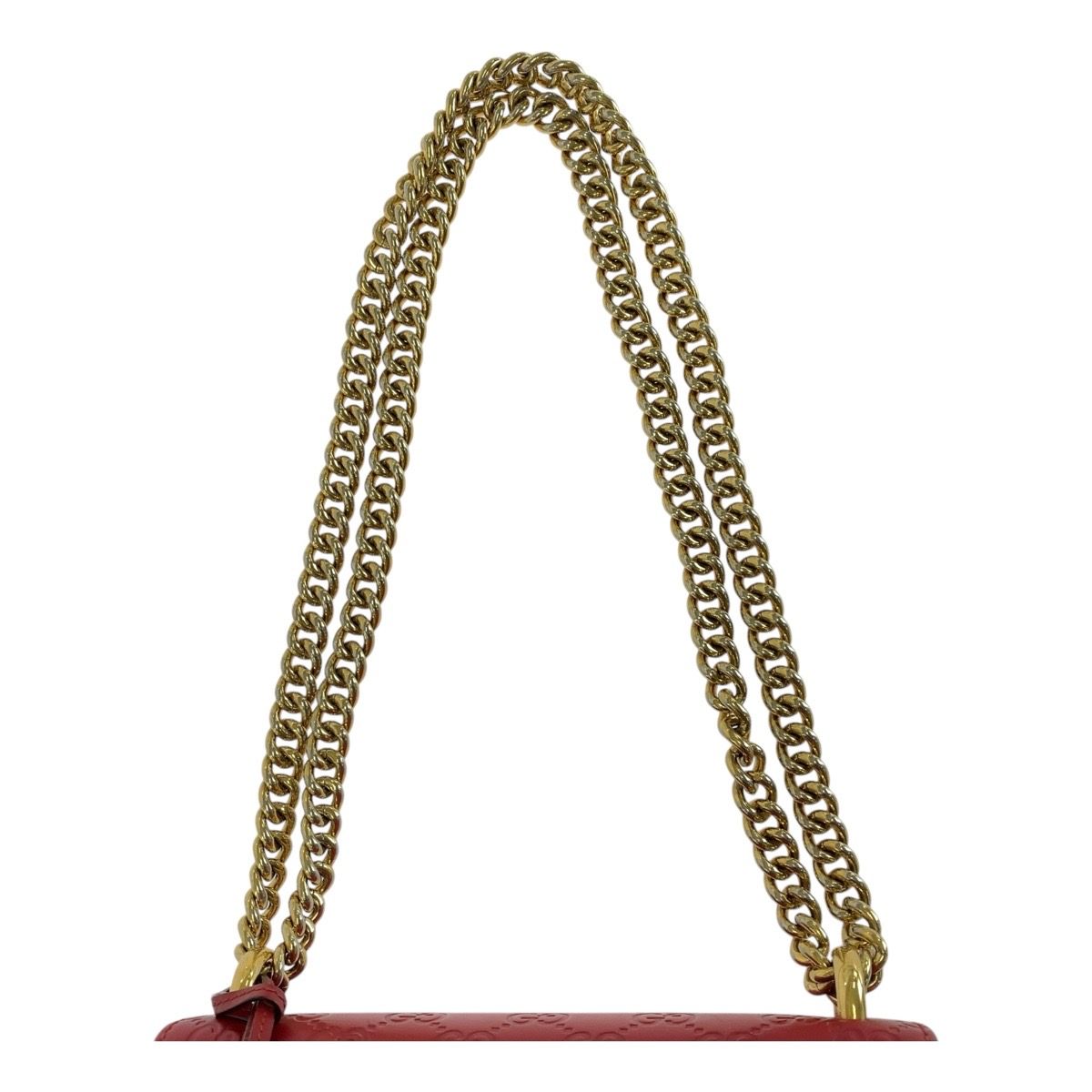 美品 GUCCI グッチ グッチシマ パドロック レッド 赤 ゴールド金具  