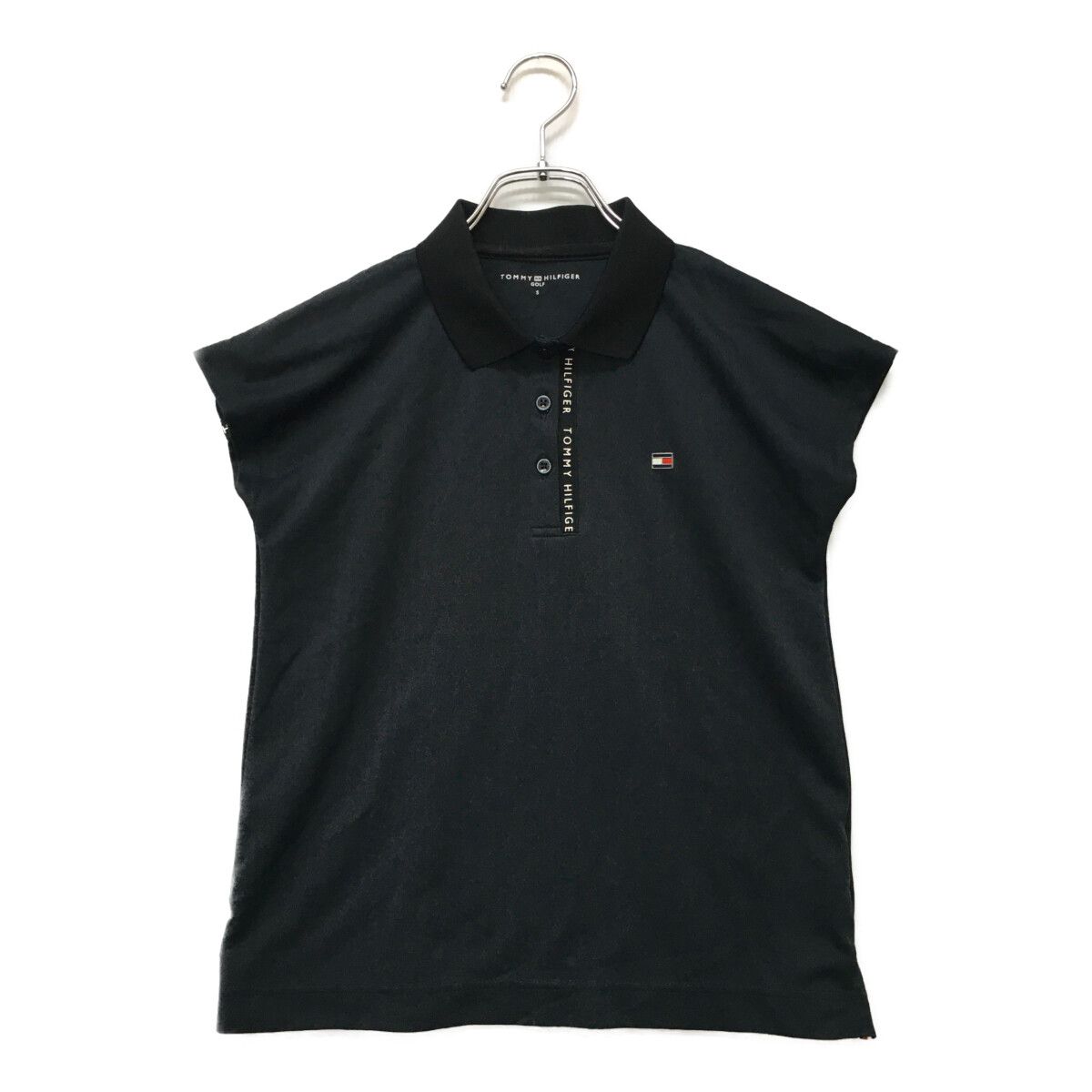  レディース トミーヒルフィガーゴルフ TOMMY HILFIGER GOLF 半袖ポロシャツ S ブラック フレンチ