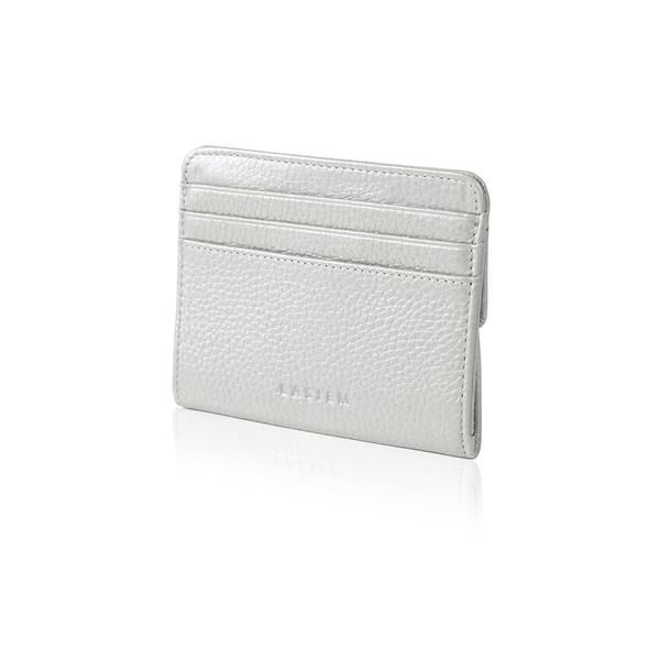 シルバー LASIEM(ラシエム) ミニ財布 レディース カードケース 本革 薄型 「小銭入れ付き」 コンパクト 軽量 薄い 軽い 小さい財布 スキミング防止 極薄 ミニウォレット フラグメントケース（シルバー）