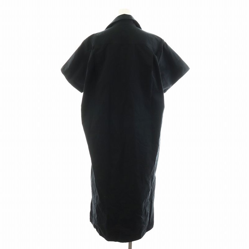 Y's ブラック カットソーワンピース 半袖 ワイズ Y's ヨウジヤマモト シャツワンピース 半袖 ロング丈 コットン