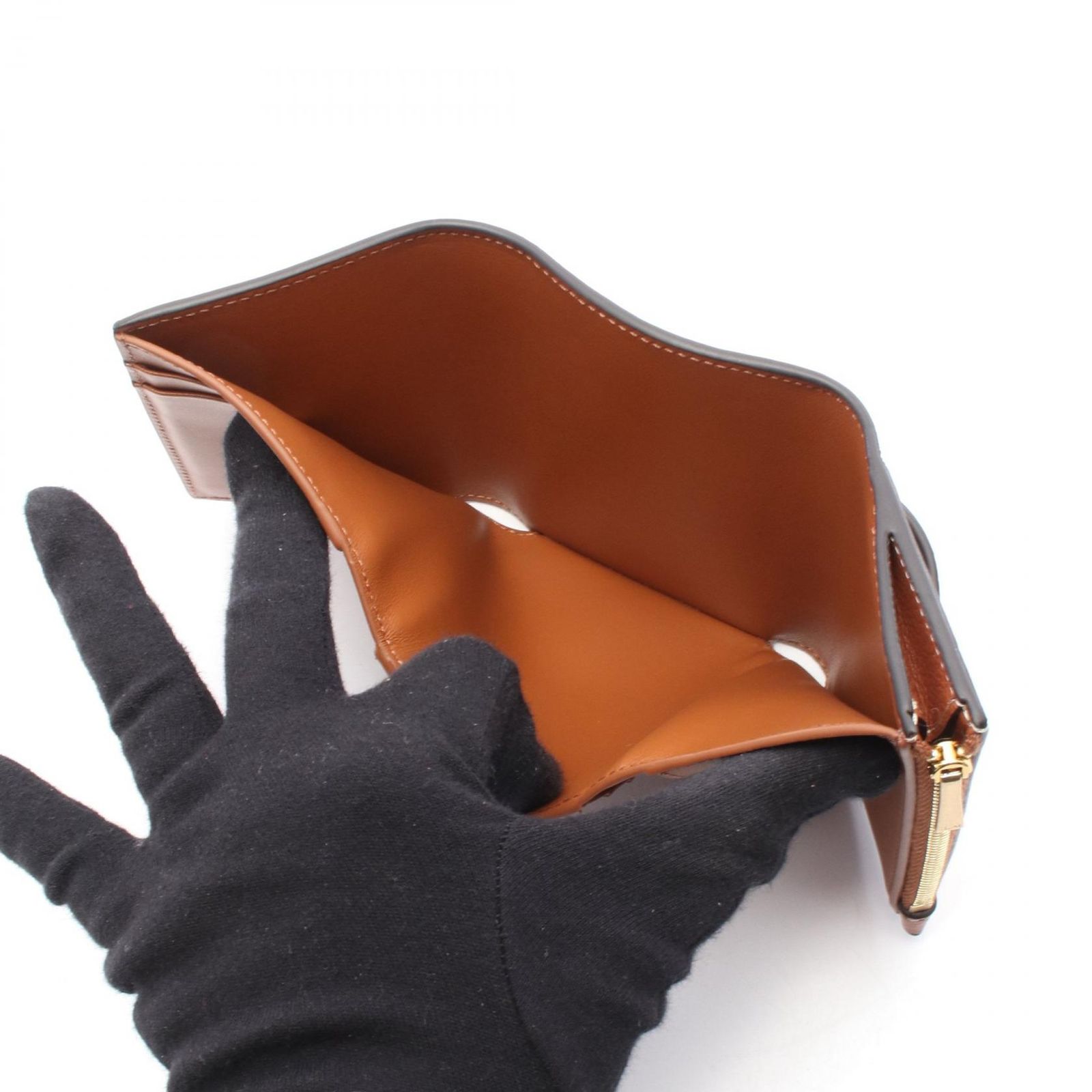 セリーヌ　トリオンフ　三つ折り財布 ダークブラウン セリーヌ トリオンフ コンパクトウォレット 三つ折り財布