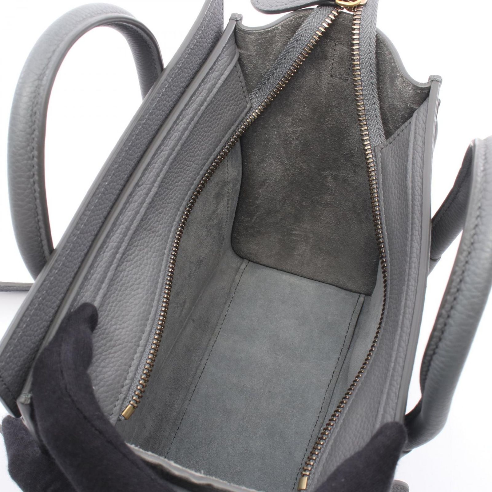 Suzu CELINE ラゲージ グレー ハンドバッグ セリーヌ CELINE ハンドバッグ ラゲージ ナノショッパー 168243 グレー