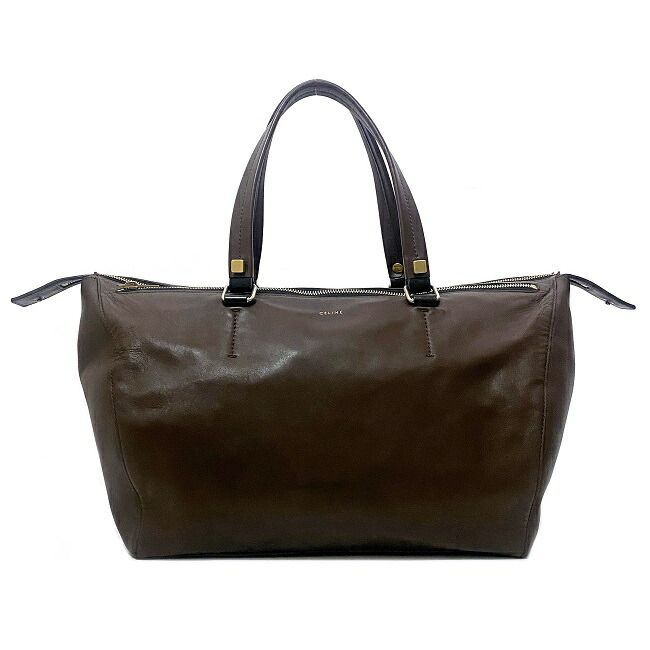 セリーヌ ミニ ボストンバッグ ブラウン 美品 レザー 中古 CELINE 