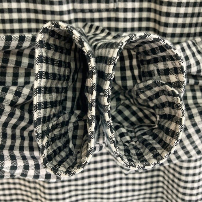 美品 DANTON ダントン 丸襟チェックシャツ 白黒 JD-3568 TRD DANTON/ダントン】丸えりチェック/ストライプシャツ #JD－3568