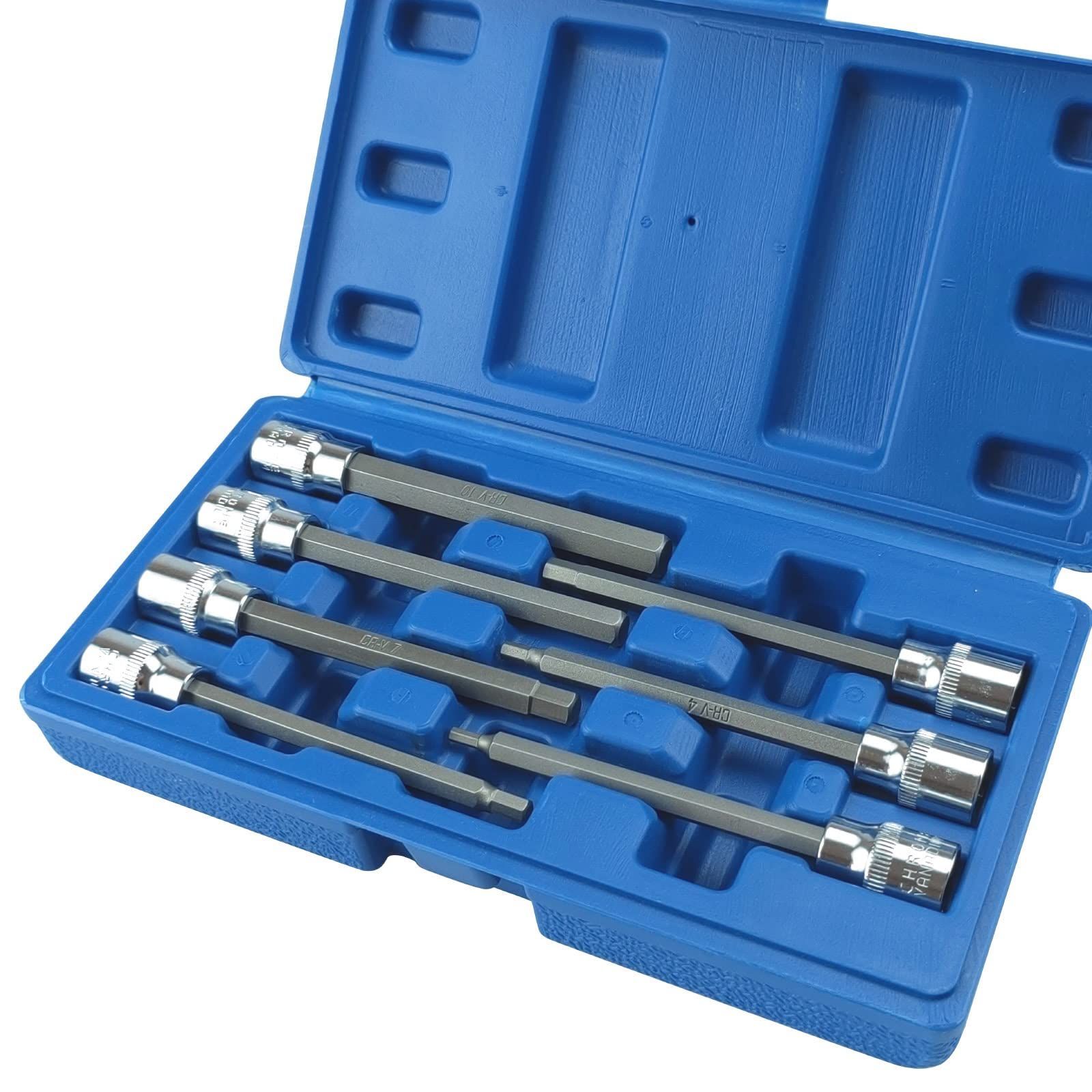 Cr-V鋼 六角ソケットセット ケース付き 六角ビットソケットセット3mmから10mm DIY工具 7本セット 7Akiranoai