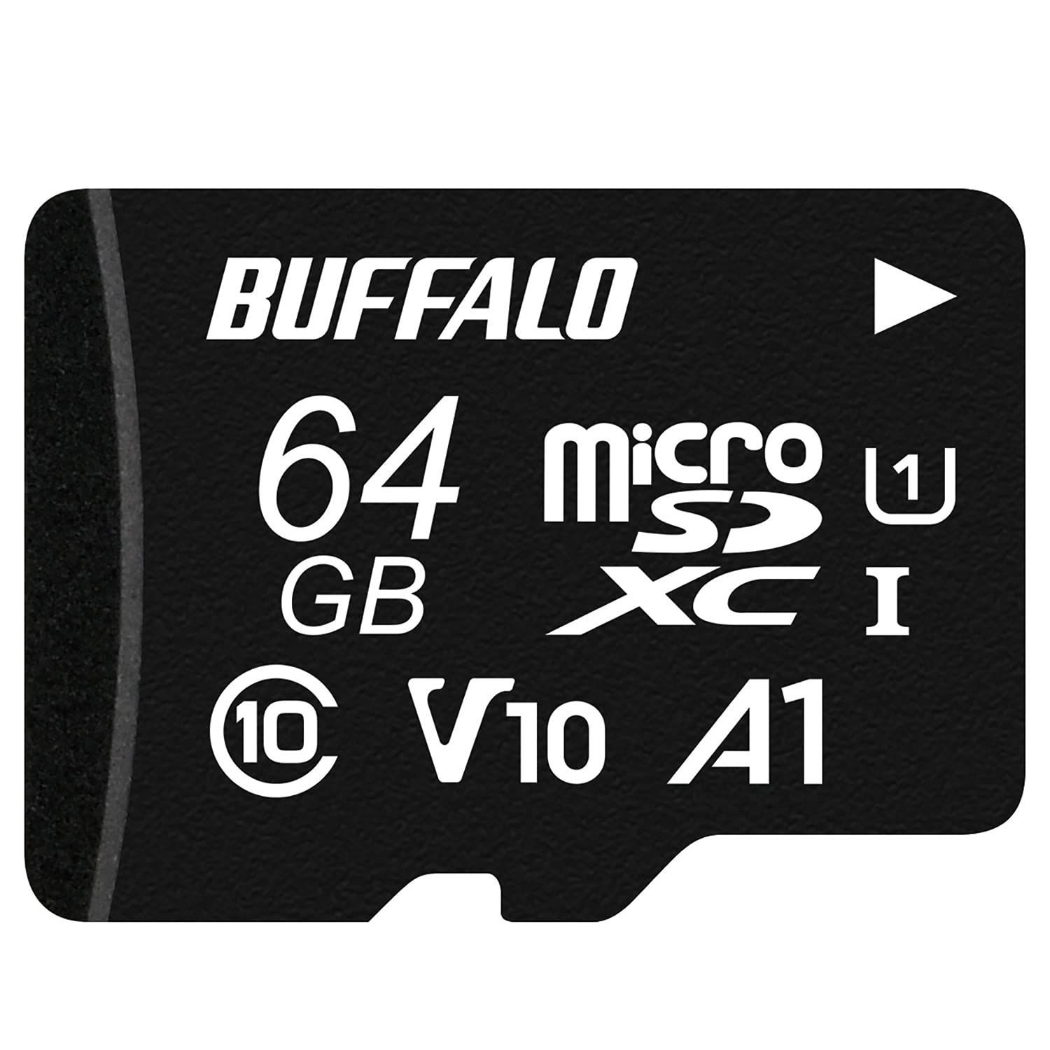バッファロー microSD 64GB 100MB/s UHS-1 U1 microSDXC【 Nintendo Switch 対応 】V10 A1 IPX7 Full HD RMSD-064U11HA/N
