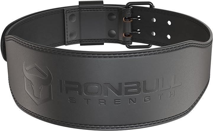 Iron Bull Strength 7mm レザー ウェイトリフティングベルト - 幅4インチ テーパード プレミアムレザー ジム ワークアウト ウェイトトレーニング用 男女兼用 ラージ、ブラック( ブラック，  2XL)