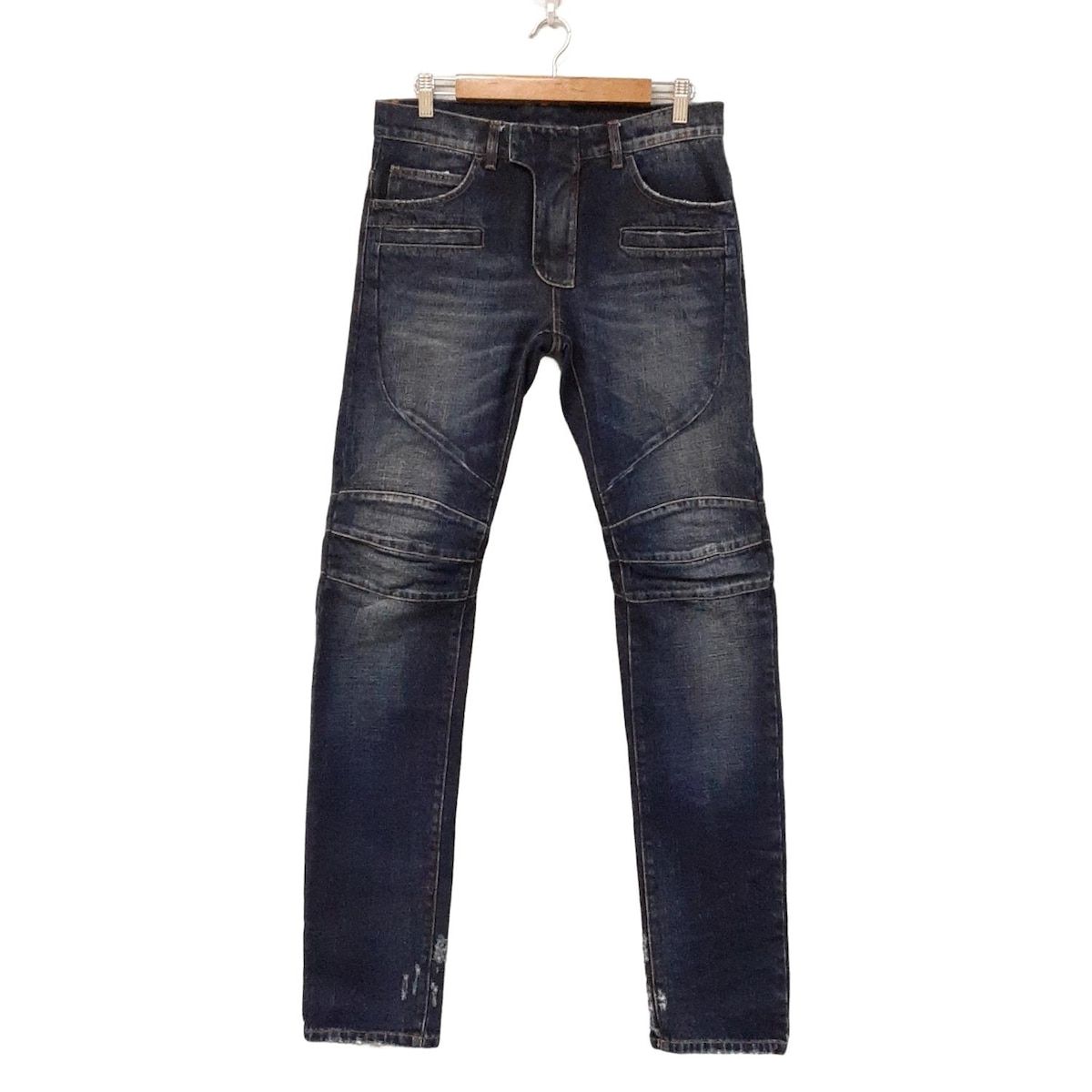 BALMAIN バルマン ジーンズ サイズ29 メンズ バイカーデニムパンツ S6HT504D109V ネイビー フルレングス