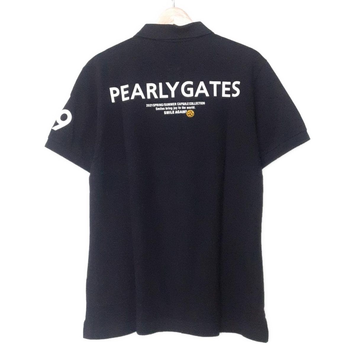 PEARLY GATES パーリーゲイツ 半袖ポロシャツ サイズ7 メンズ - ダークネイビー×白