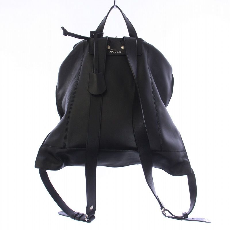 【美品】アレキサンダーマックイーン　本革バックパック　黒　大容量 アレキサンダーマックイーン Alexander McQueen 【メンズ】【ALEXANDER