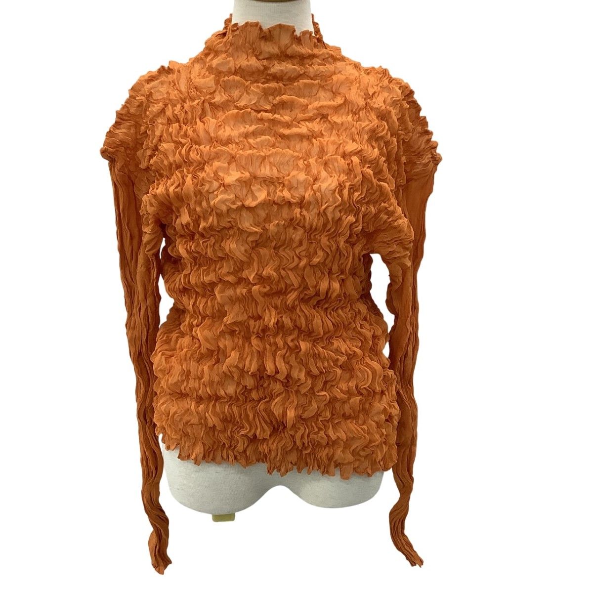 ISSEY MIYAKE イッセイミヤケ レディース 変形 カットソー 立体 絞り SIZE 2 IM34FJ810 オレンジ
