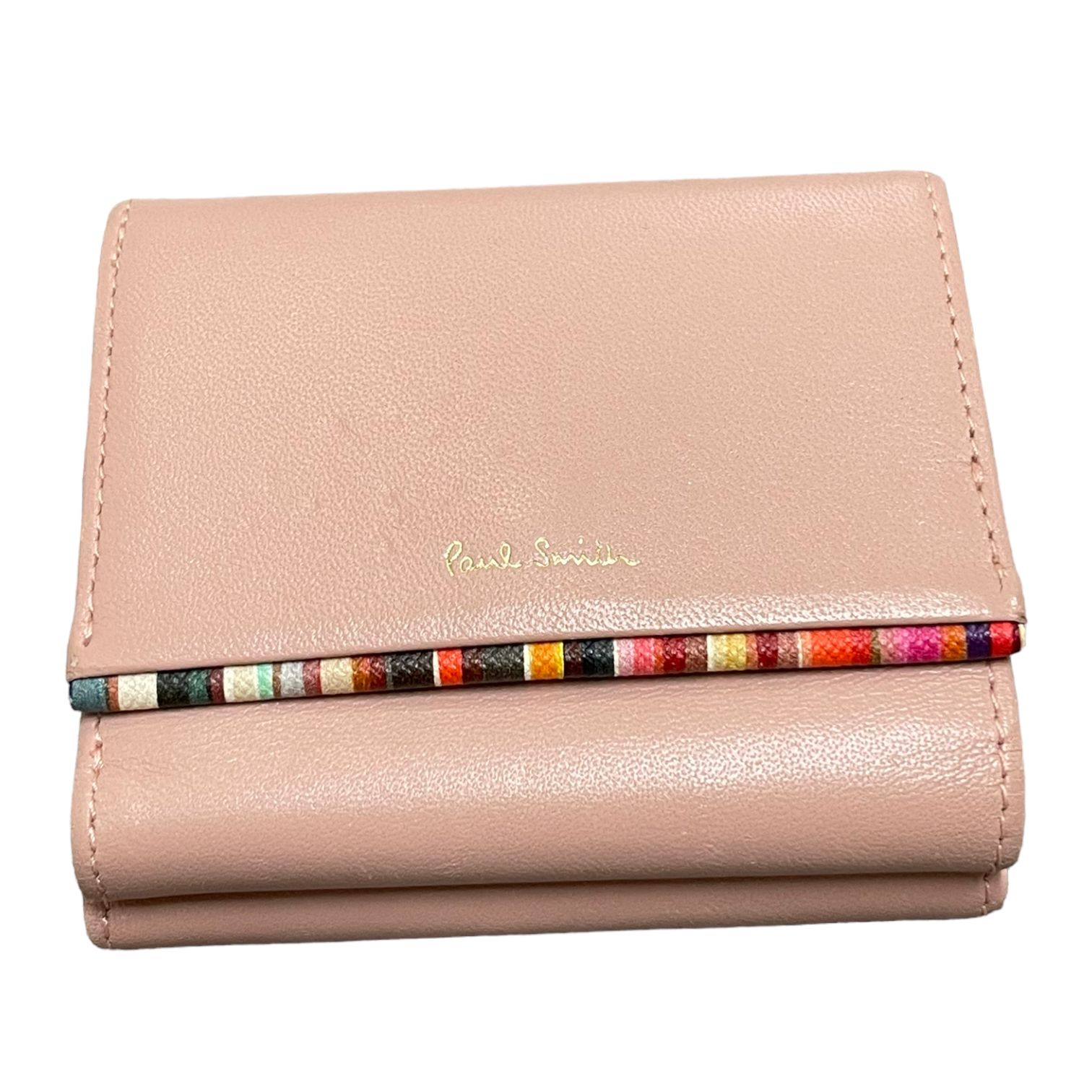 中古品】Paul Smith ポールスミス 三つ折り財布 ピンク クロスオーバー ...