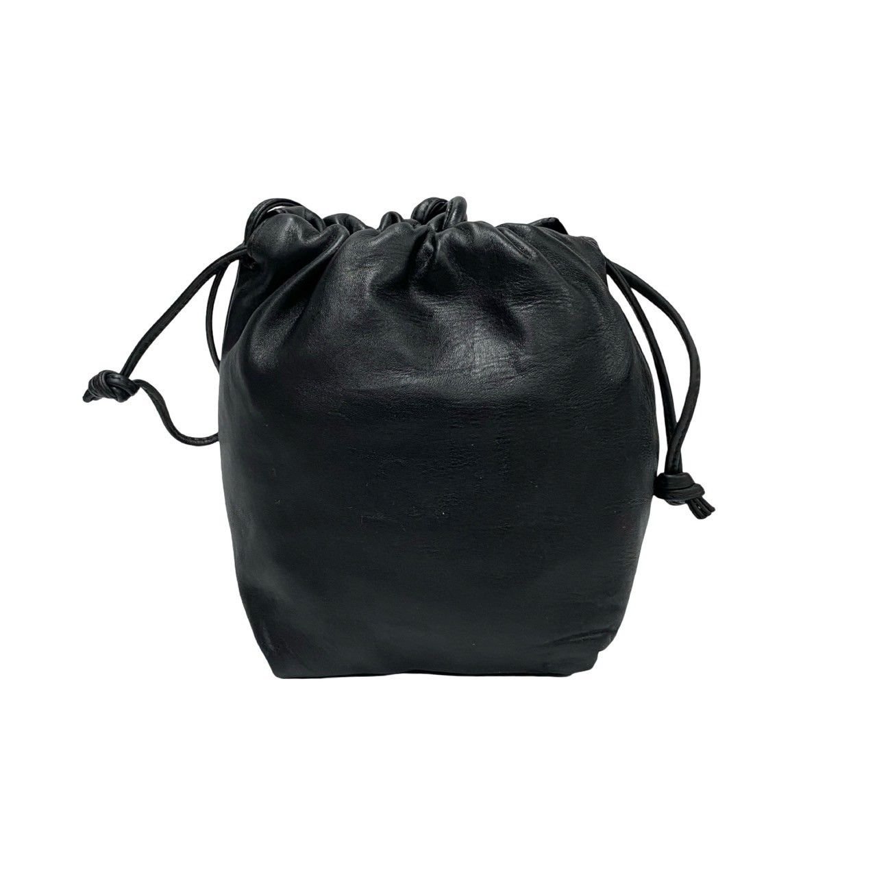極 美品 LOEWE ロエベ ヴィンテージ アナグラム ロゴ レザー 本革 巾着